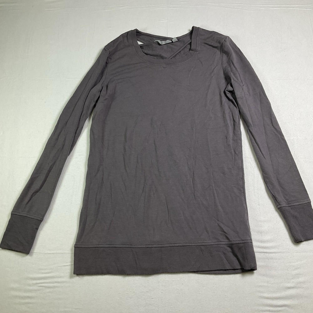 Athleta Women's Size S Coaster Go-To Cross Back Sweatshirt Gray Athleisure 636